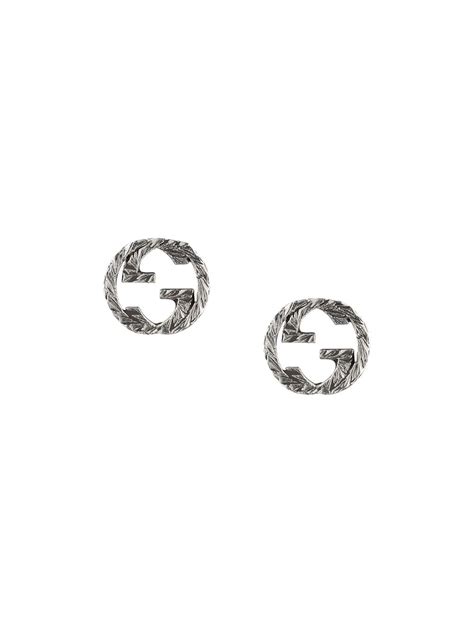 gucci g motif ag 925 con placa|GUCCI Interlocking G Earrings Silver Logo Motif Stud Type Ag .